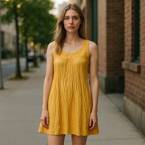 Laundry Shelli Segal Dress Yellow Size 2 Cotton